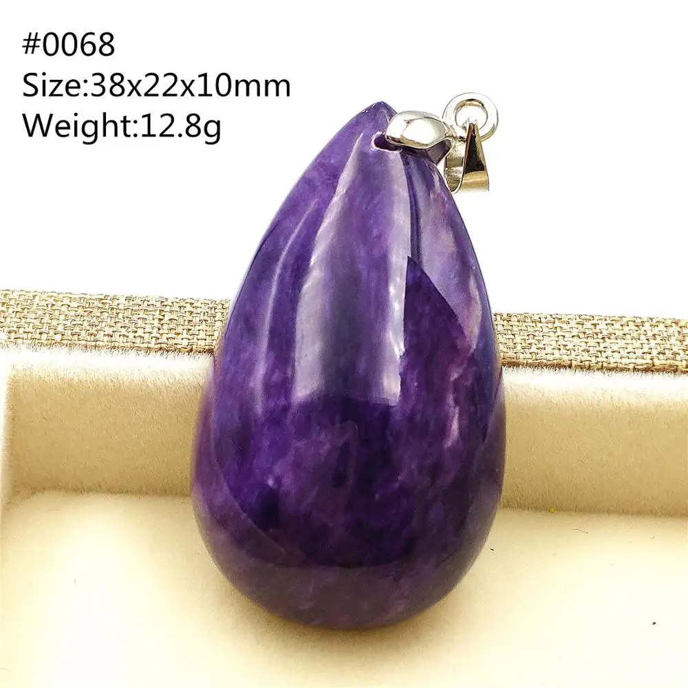 Genuine Natural Charoite Purple Gemstone Pendant Women Water Drop Fashion Necklace From Russia Jewelry AAAA | Украшения и
