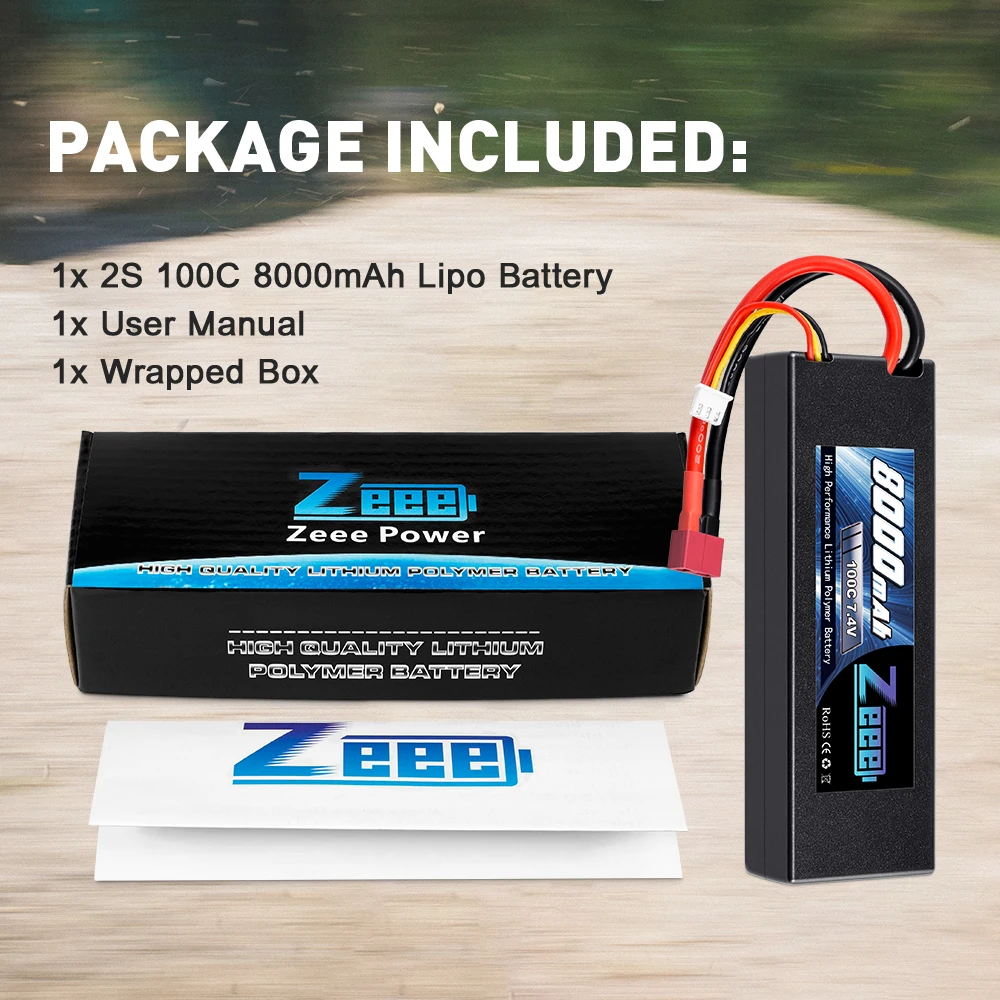 Zeee 2S Lipo Аккумулятор 7,4 V 100C 8000mAh Hardcase RC батарея зарядное устройство Deans Разъем для RC Автомобиль Грузовик Лодка Вертолет FPV гонки