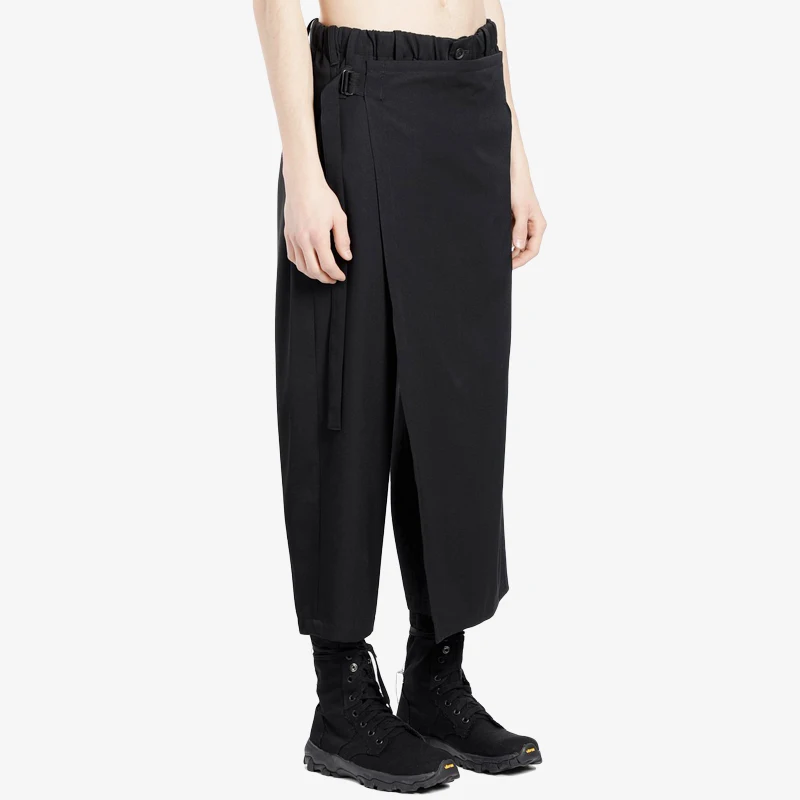 Irregular False Two Trousers Skirt Ribbon Adjustable Loose T