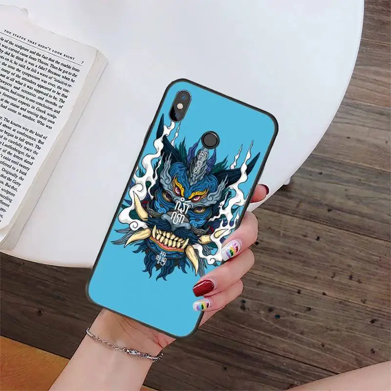 

Japanese samurai oni mask Phone Case For Xiaomi Redmi Note 4 4x 5 6 7 8 pro S2 PLUS 6A PRO