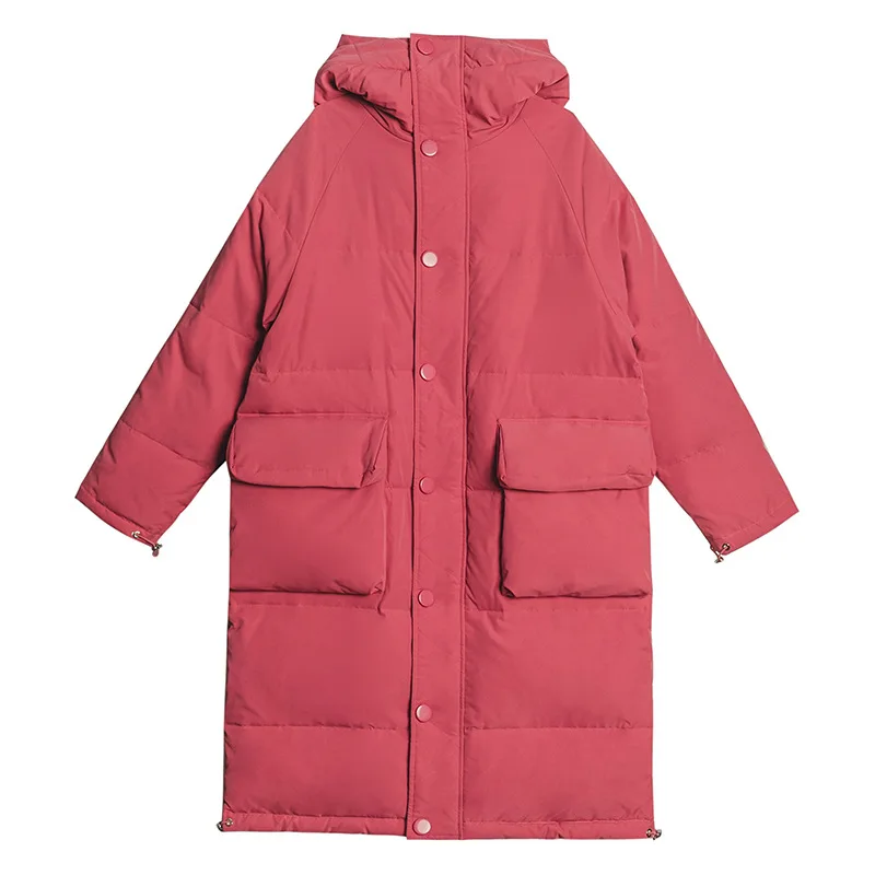 

with loose thick winter long down cotton-padded jacket female han edition can bulk undertakes to loose cotton coat