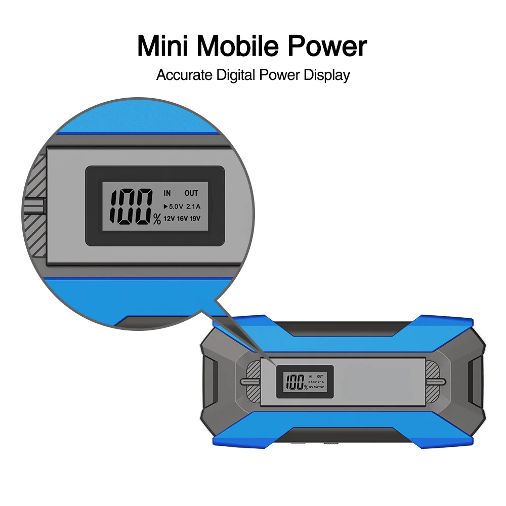 Car Jump Starter Battery portable Power Bank 20000mAh Capacity Starting Device Emergency Booster With Digital Display | Электроника