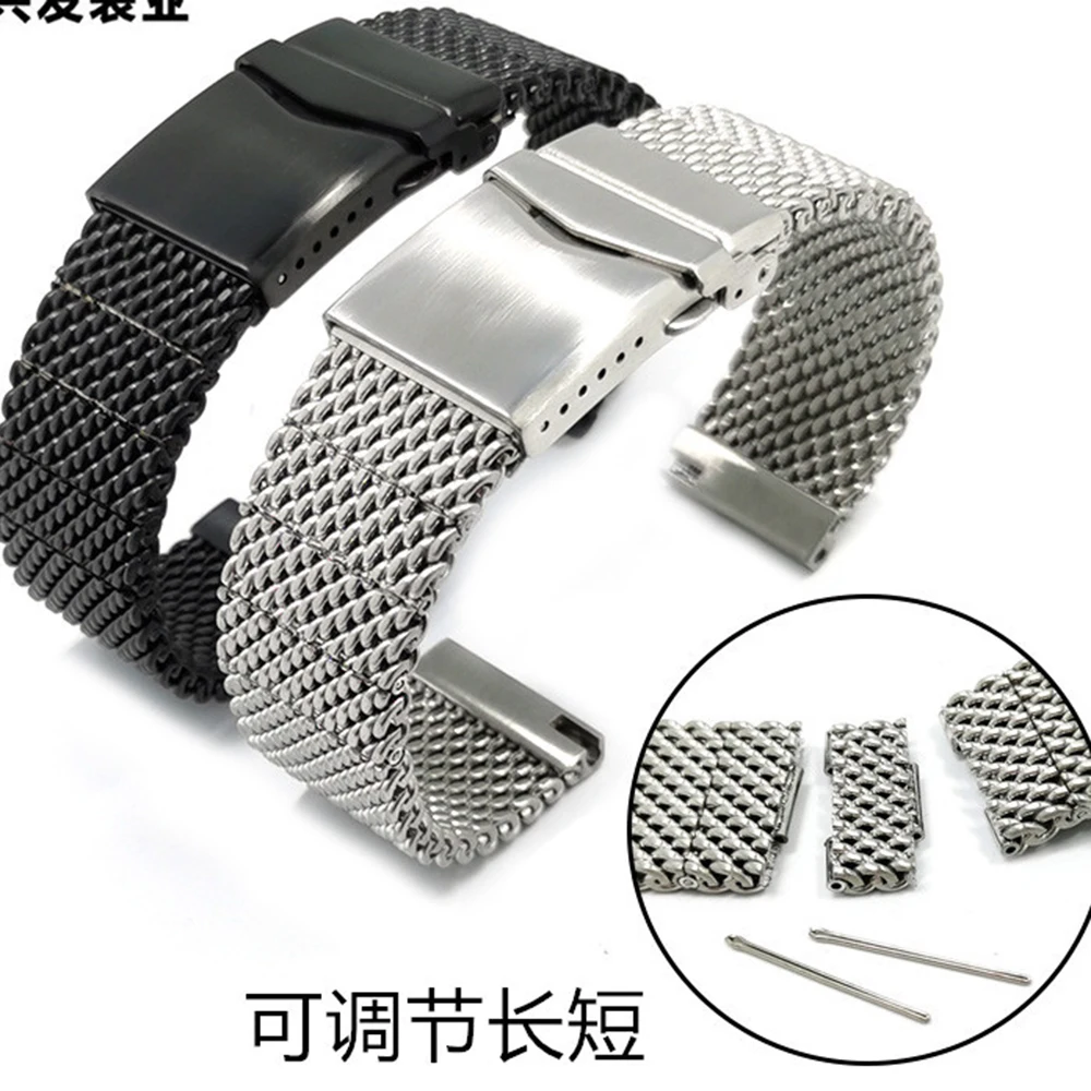 

Wrist Belt BracelLuxury 22mm Solid Milan Link Stainless Steel Watch Band Folding Clasp Safety Watches Strap Bracelet Replacement