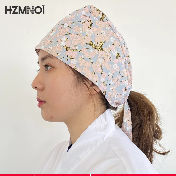 

Long Hair Bag Turban Hot Stamping Printing Cap Fashion Doctor Cap Multicolor Cartoon Printing Chinese Style Frosted Cap Gourd