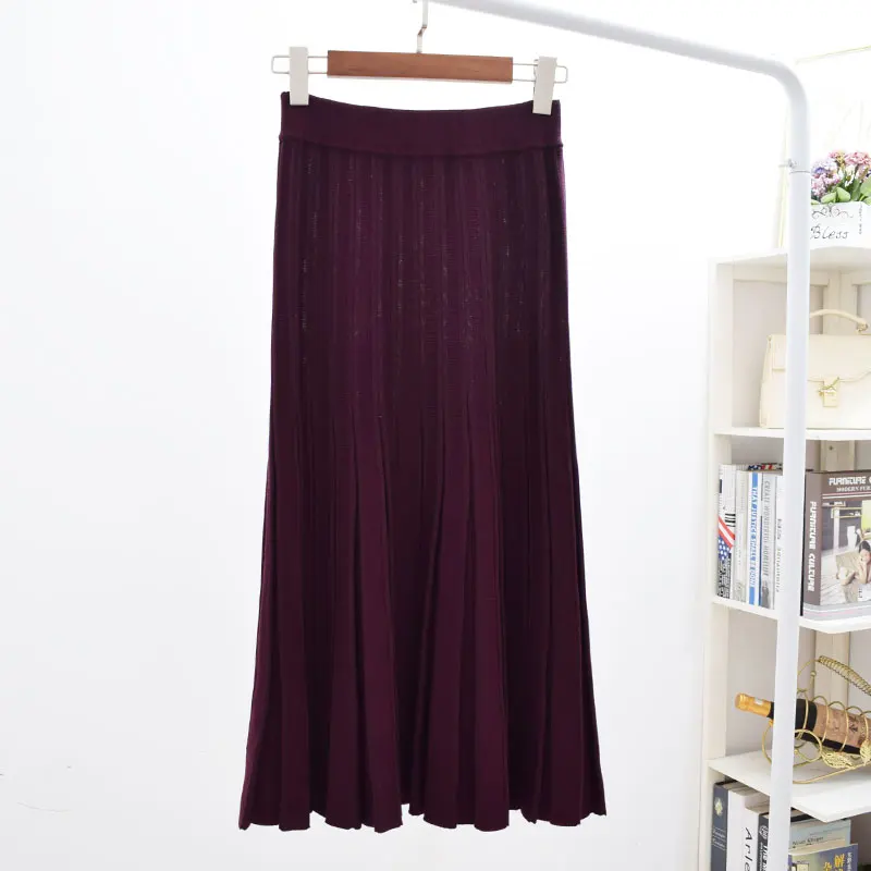 2019 новые модные женские темпераментные вязанные юбки с высокой талией большого