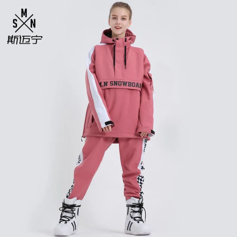 Color 1 SMN женский лыжный костюм, куртка для сноуборда, брюки, лыжная одежда, брюки, Мужская ветрозащитная Водонепроницаемая спортивная одежда, зимний костюм - Цвет: Color 1