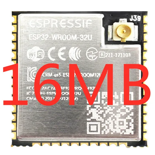 16MB ESP32-WROOM-32U IPEX ESP-32 ESP-32S 4 Мб/16 Мб флэш-памяти SMD ESP32 модуль внешней антенны ESP32-D0WD модуль Espressif - Цвет: 16MB