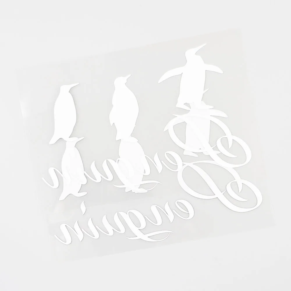 

YJZT 14.6CM9.5CM Funny Animal Penguin Vinyl Car Window Sticker Decal Black/Silver 8C-0381
