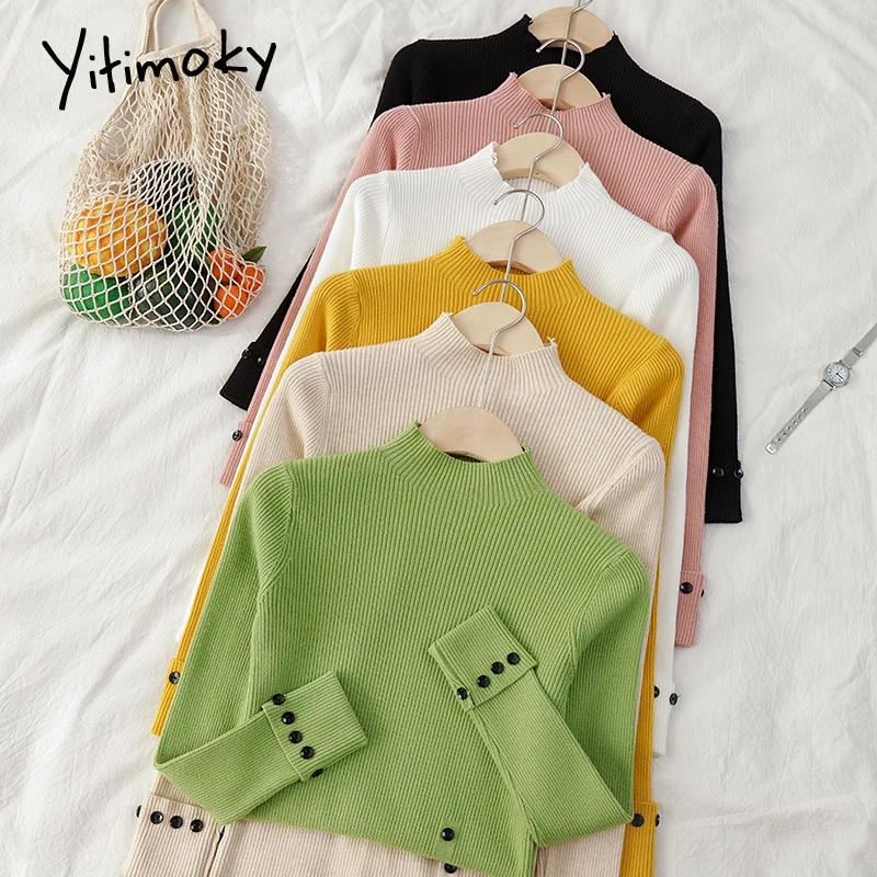 Зимняя одежда женский свитер полуводолазка платье корейский топ зеленые