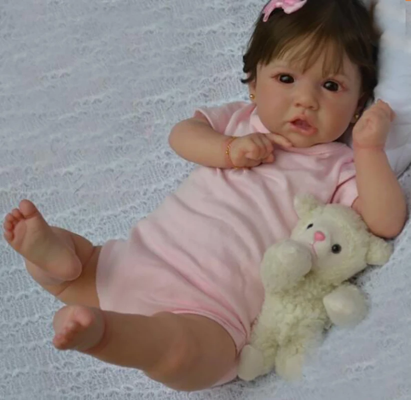 

55Cm 22 Inches Saskia Finished Reborn Baby Doll Handmade Root Hair Christmas Gift For Children