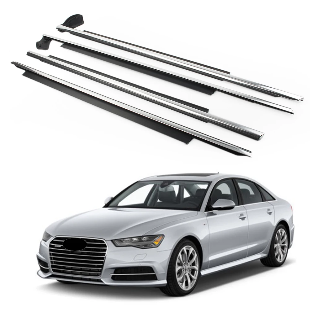 4x Авто уплотнитель окна Литье отделка уплотнительный ремень для Audi A6 C7 2012 2013 хром