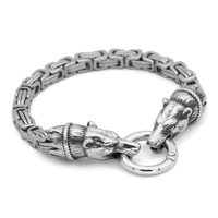 new viking stainless steel bear head bracelet mens titanium steel king chain length optional 19cm 21cm 23cm