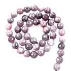 Бусины из натурального камня, светло-фиолетовые мраморные бусины россыпью для изготовления ювелирных изделий, рукоделия, браслетов, нитка 4-12 мм
