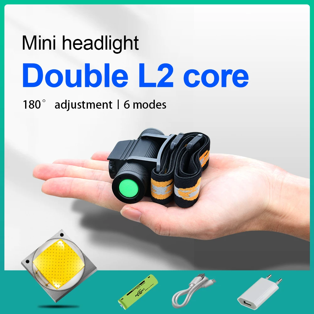 Мощный светодиодный налобный мини фонарь XM L2 80000 лм Usb 18650 перезаряжаемый для
