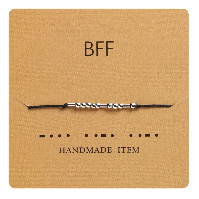 

Charm Beads LetterNumber Handmade Ajustable Weave Paper Card Bracelet New Fashion Couple Bracelet For Women Men Gift Jewelry