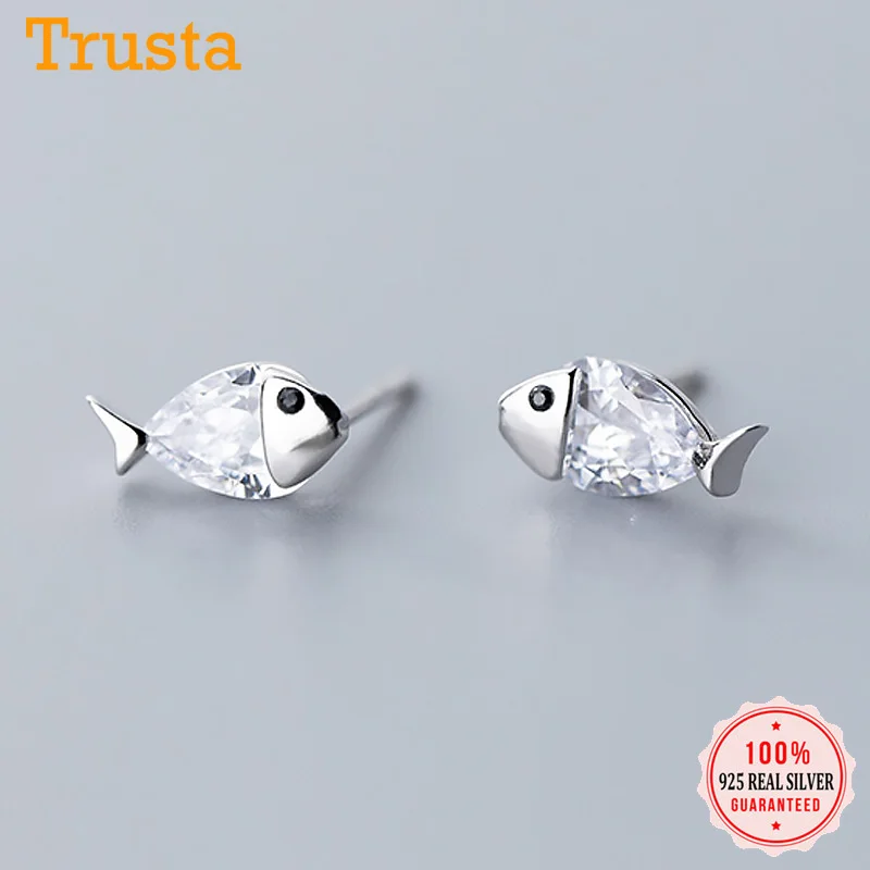 Женские серьги-пусеты с фианитами Trustdavis серебро 925 пробы ювелирные изделия DA386 |