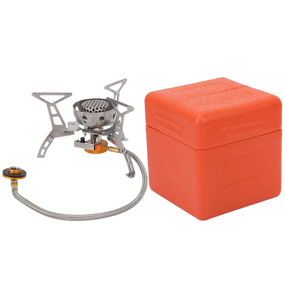 

Outdoor Stainless Steel Camping Foldable Portable Windproof Mini Picnic Barbecue Gas Burner Split Stove For Camping, Hiking BBQ