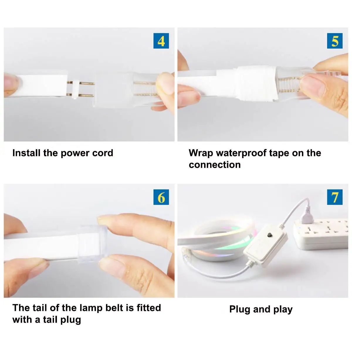 

2 3 15M LED Strip Light RGB 220V 5050 Flexible Waterproof LED Strip Neon Light Remote Controller Room Festiva Decoration Lamp