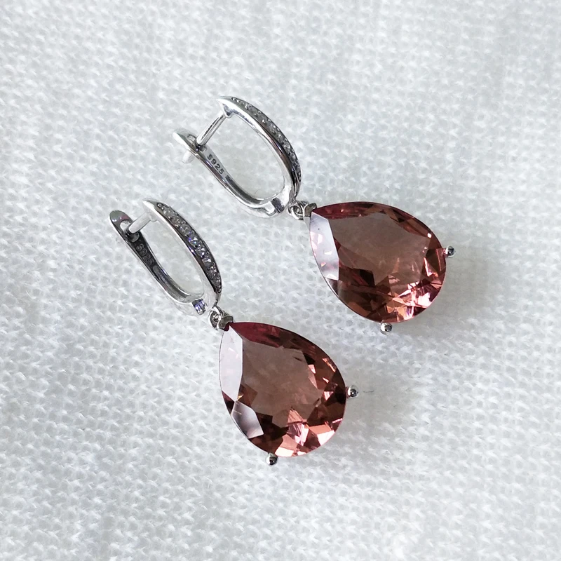 Bolaijewelry, изменение цвета, зултанит, серебро 925 пробы, большая груша, серьги, изготовленные драгоценным камнем, хорошее ювелирное изделие для девочек, повседневная одежда