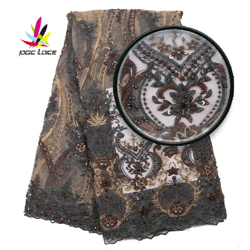 Latest African Guipure Embroidery Beaded Lace Fabric 2019 High Quality Nigerian Sequined French Mesh AMY3058B | Дом и сад