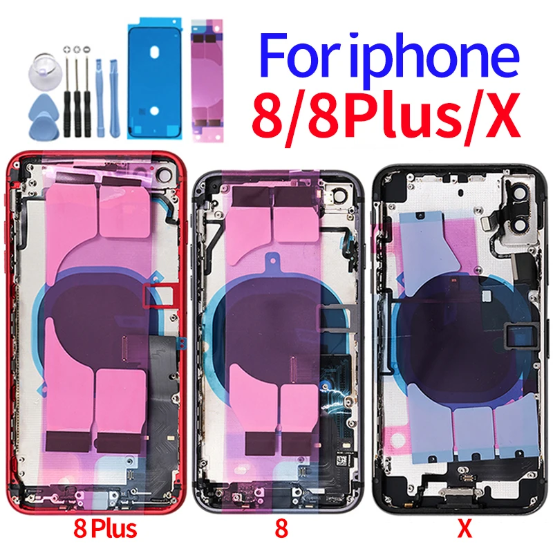 Чехол с полным корпусом для iphone 8 8G Plus P X задняя крышка батарейного отсека +