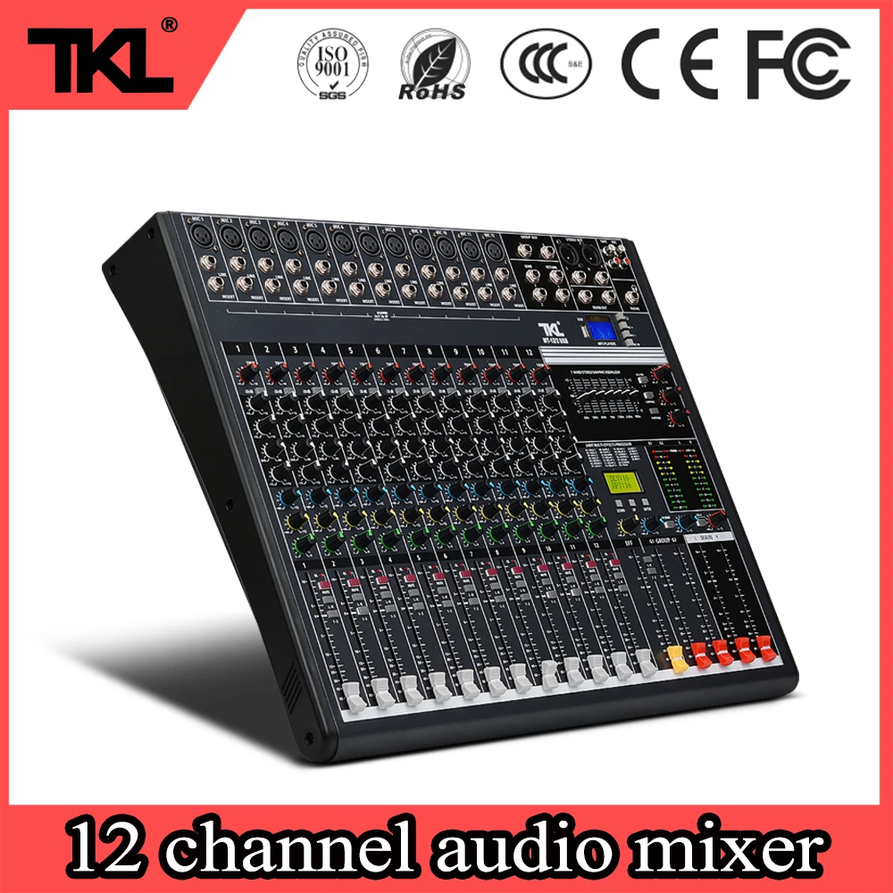 Профессиональный цифровой микшер TKL 12 каналов сценический bluetooth DJ-микшер |