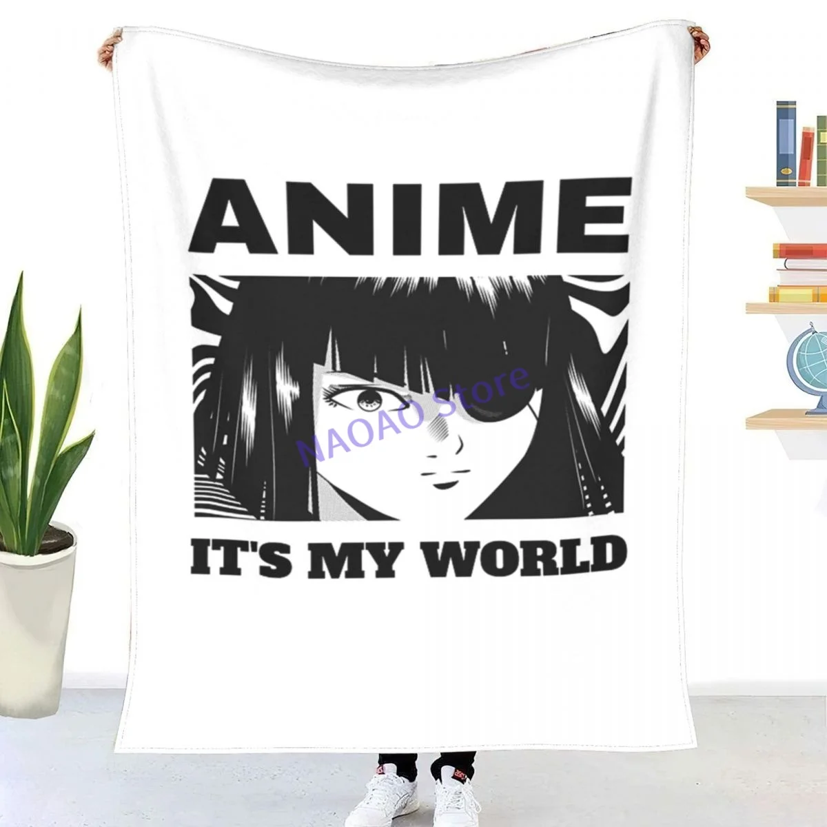 

Anime Girl Figure Its My World Anime Girl Figure Throw Blanket Sheets on the bed Blankets on the sofa Decorative lattice