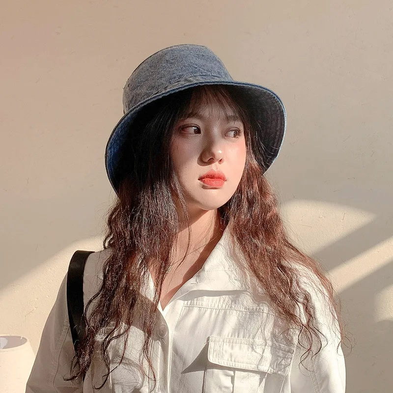 Панама джинсовая унисекс винтажная шляпа в стиле хип-хоп с эффектом потертости