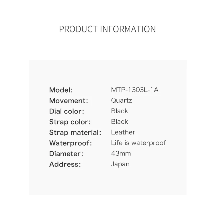 Casio Часы Бизнес простые мужские часы MTP-1303L-1A