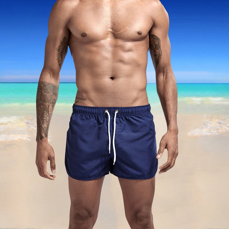 

New Summer Men's Swim Shorts Oversized Solid Sports Surfing Male Beach Pants Casual Loose Breathable Homme Swimwear Trunks