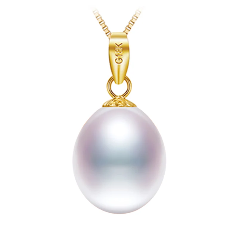 

DMPFP261 9-10mm Freshwater Pearl Pendant Necklace 18K Gold Jewelry For Women Gift