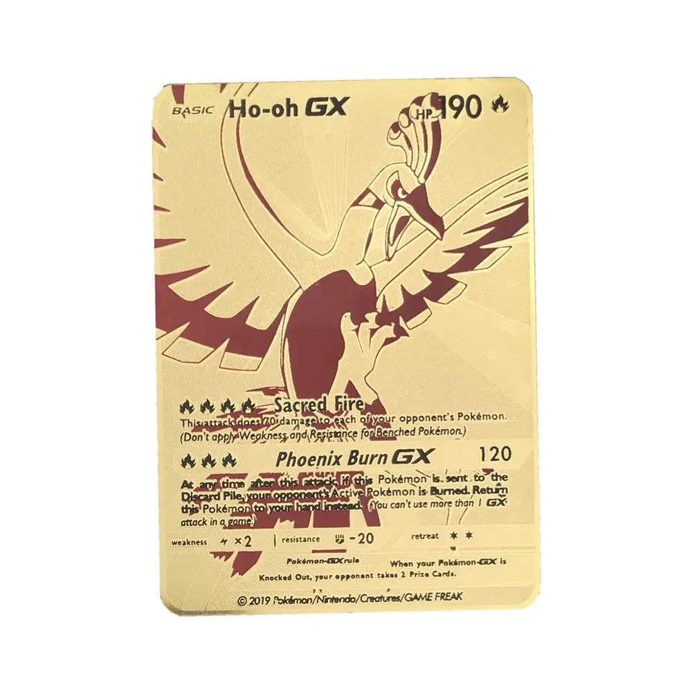 Лучшие продажи золотой металл цвет битва карт игры Pokemones карты энергии Charizard коллекция карт игрушки - Цвет: 19