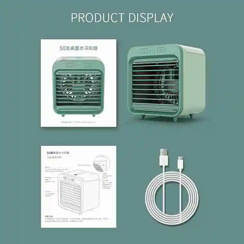 

Mini portable cooling air conditioner desktop artifact water purifier air with humidifier fan cooler spray O6L4