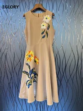 Robe en Lurex pour femmes, haute qualité, nouvelle collection automne hiver 2020, broderie de fleurs, déco, Slim, cintrée, ligne a, abricot, noir, robe élégante  (3)