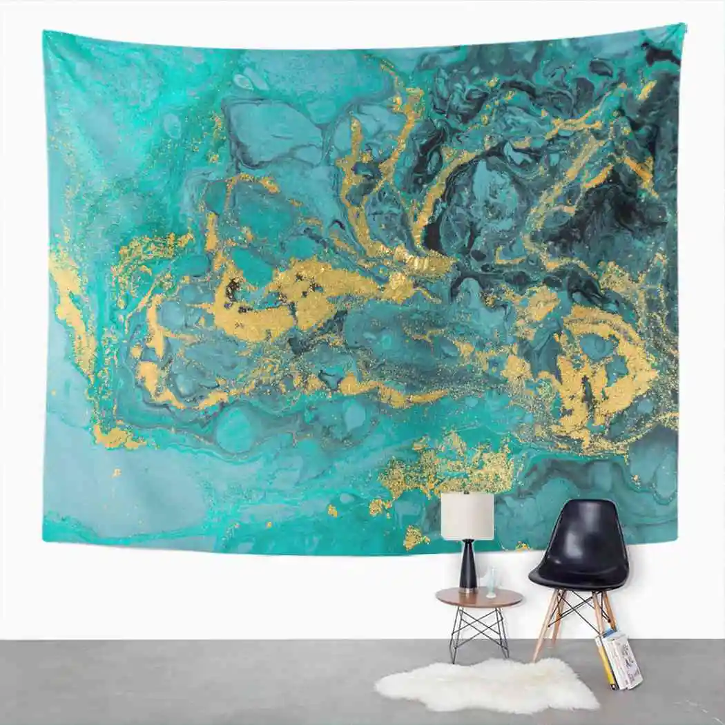 Синий джинсовый гобелен темно-синего цвета для украшения спальни комнаты