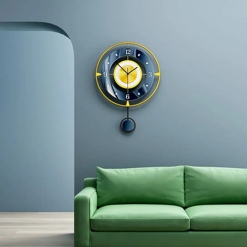 

Настенные часы, домашний декор, современные часы из кованого железа для гостиной, кухни, спальни, с тихим традиционным маятником