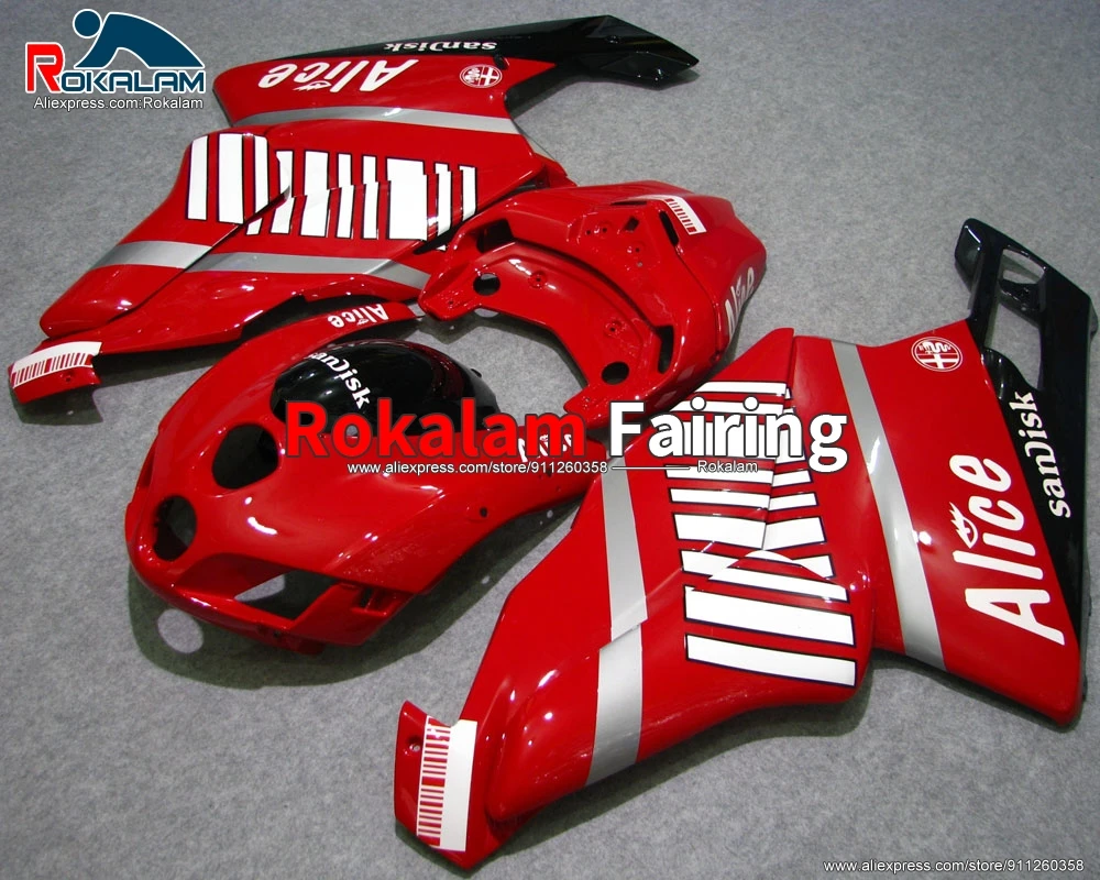 

Motorcycle Fairing For Ducati 749 999 2005 2006 749/999 05 06 Red White Motorbike Body Shells (Injection Molding)