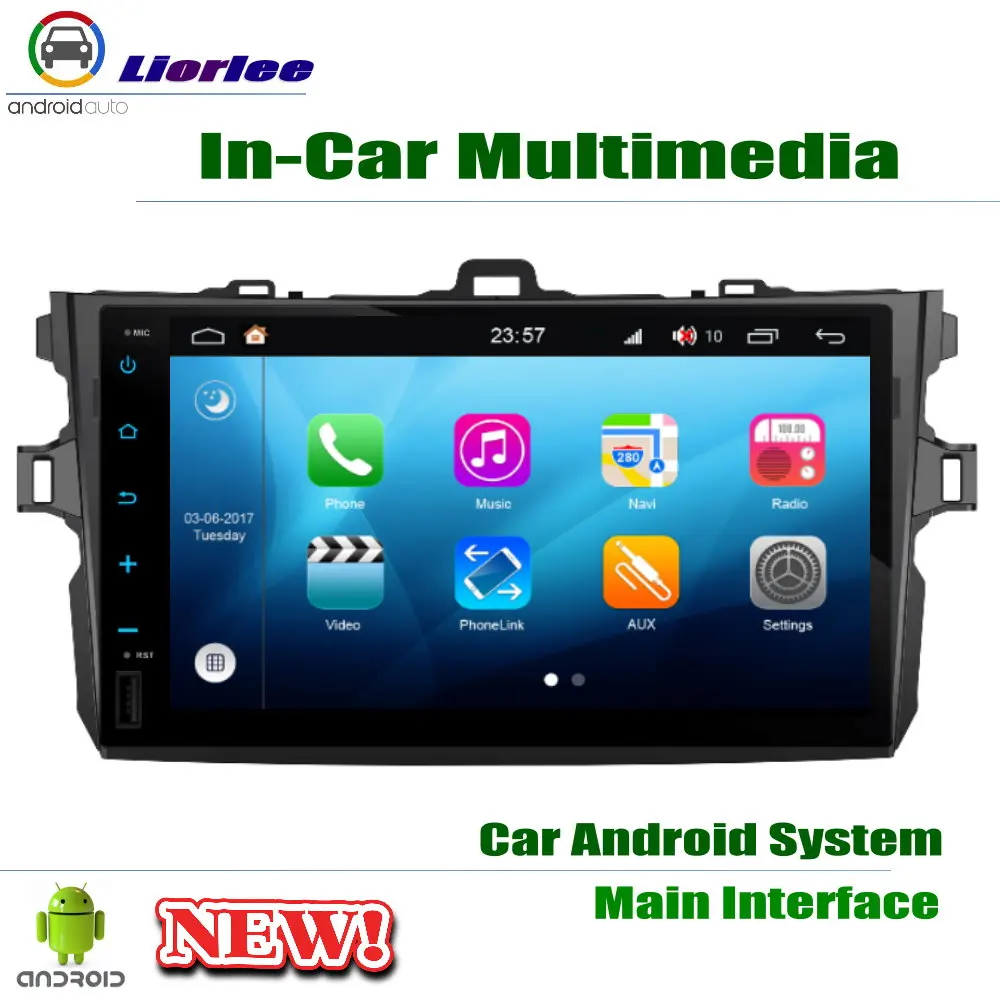 Автомобильный Android плеер для Toyota Corolla (E140) Sedan 2006-2013 9 "IPS ЖК-экран GPS навигационная