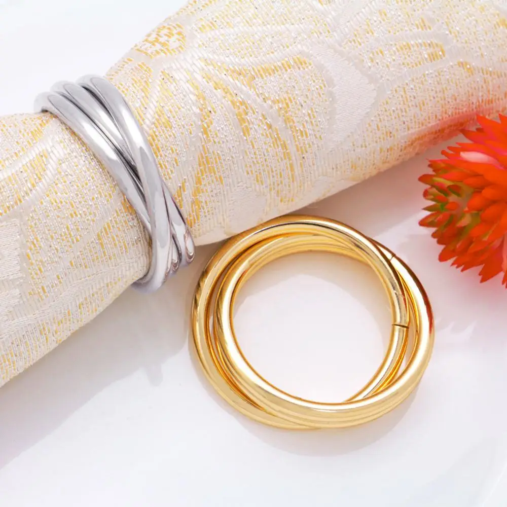 

6PCS Hotel Sets Metal Napkin Ring Metal Chain Napkin Buckle Napkin Ring Towel Buckle Party Table Decoration Accessories