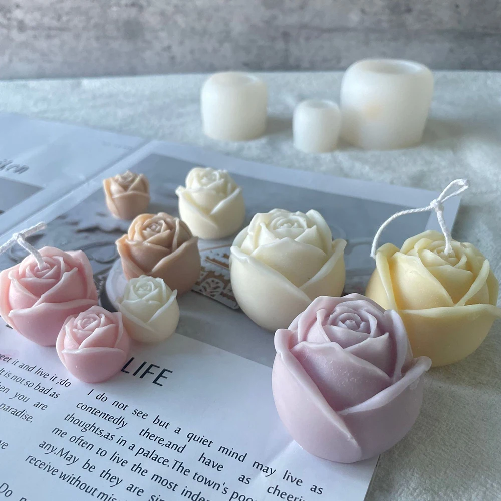 Новинка силиконовая форма в виде розы для ароматизированных свечей на День