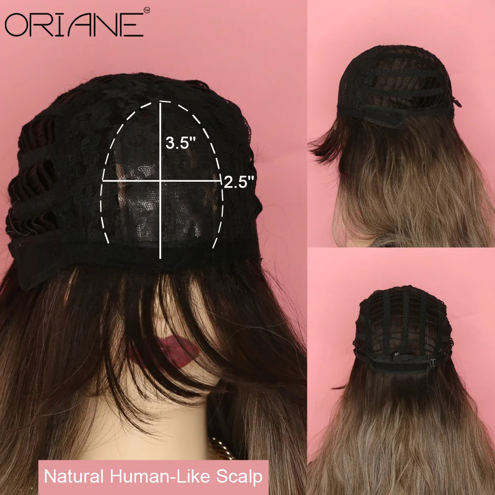 

ORIANE Brown Black Synthetic Wigs For Women With Bangs Long Straight Lolita Realistic Cosplay Wigs High Temperature Wigs