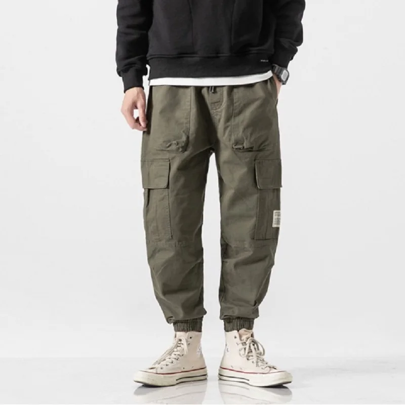 

American Retro Multi-pocket Cargo Pants Men's Spring and Autumn Ins Tide Brand Wild Trousers Trend Closing Feet Pants Men