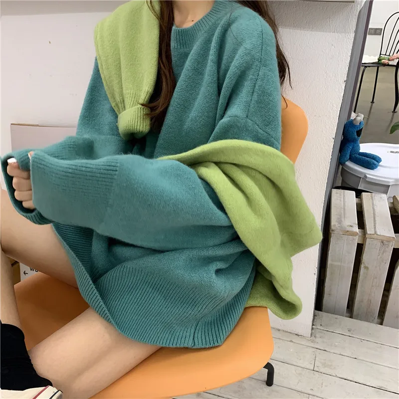 Женский свитер Корейская зимняя одежда 2019 размера плюс пуловер вязаный женский
