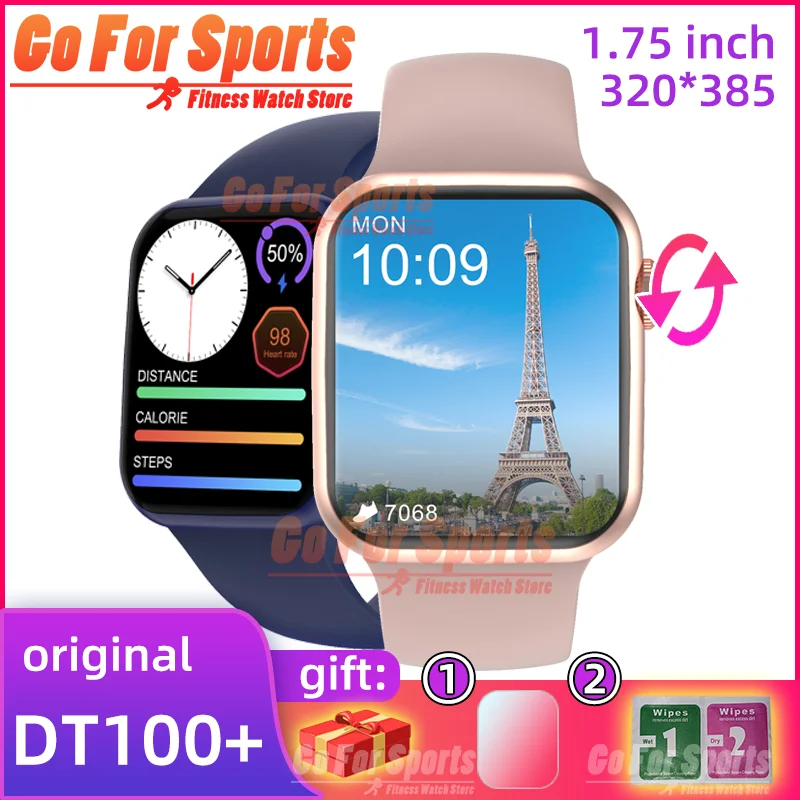 

IWO SmartWatch DT100+ Smart Watch men Sports Series 6 Fitness Tracker Heart Rate Sleep Monitor Bluetooth Women's Watches For IOS