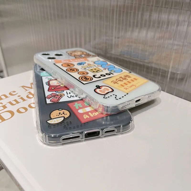 

Cartoon Animal Bear Drink Protective Case Cover For iPhone 12 Pro 12 Mini 11 Pro Max SE 2020 7 8 7Plus 8Plus XR X XS MAX