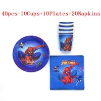 spiderman theme paper plates cups party supplies disposable tableware baby shower birthday party for kids super hero decorations