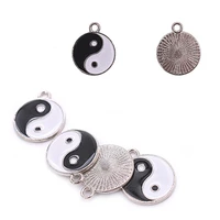 20 bulk yin yang charms black and white enamel wish yin and yang charm wholesale metal yin yang pendant 1821mm for jewelry lk34