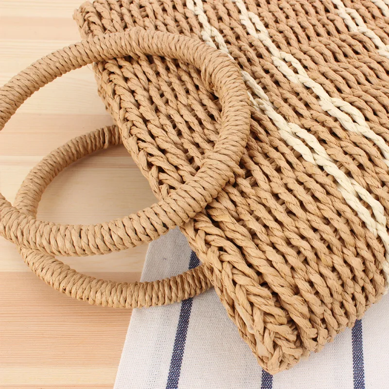 Женская сумка из ротанга FOSIZZO модная круглая ручной работы рафии круглые сумки в