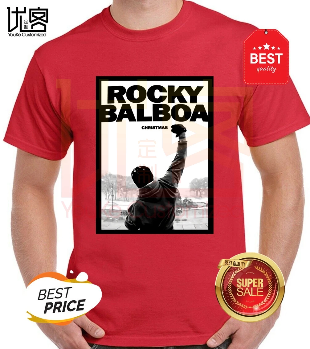 Модные мужские Рокки Бальбоа печатных футболки знаменитого фильма плакат Роки