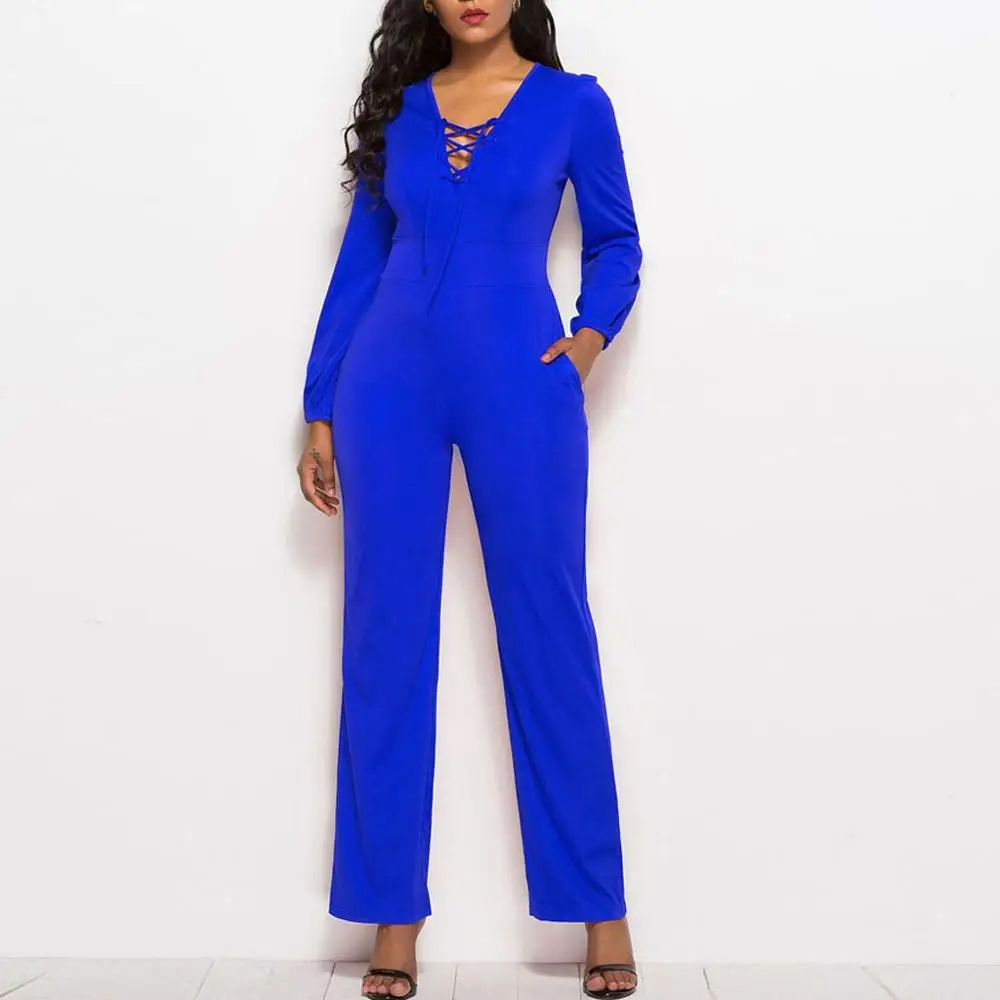 Женский эластичный комбинезон с широкими штанинами Модный облегающий высокой